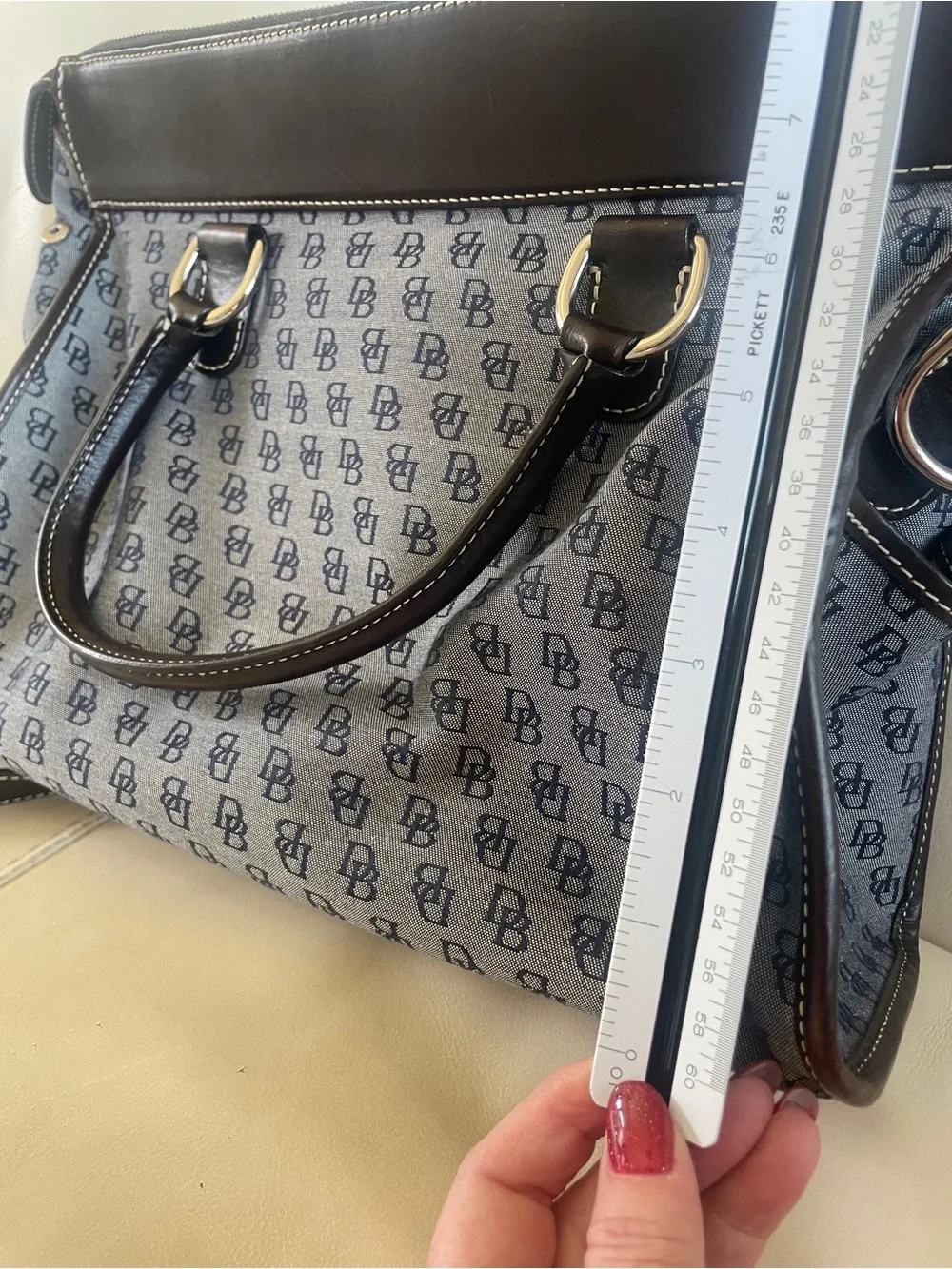 Dooney & Bourke Satchel Bag in Blue and Brown